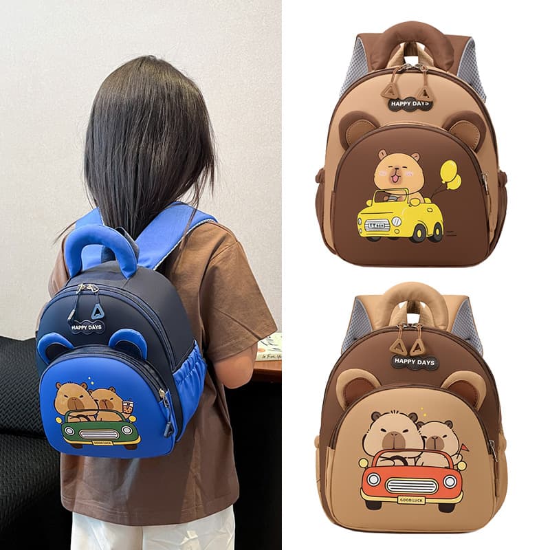 Cross-border Cute Capybara Boys Girls Kids Backpack Kindergarten Preschool Elementary School Students Double Shoulder School Bag