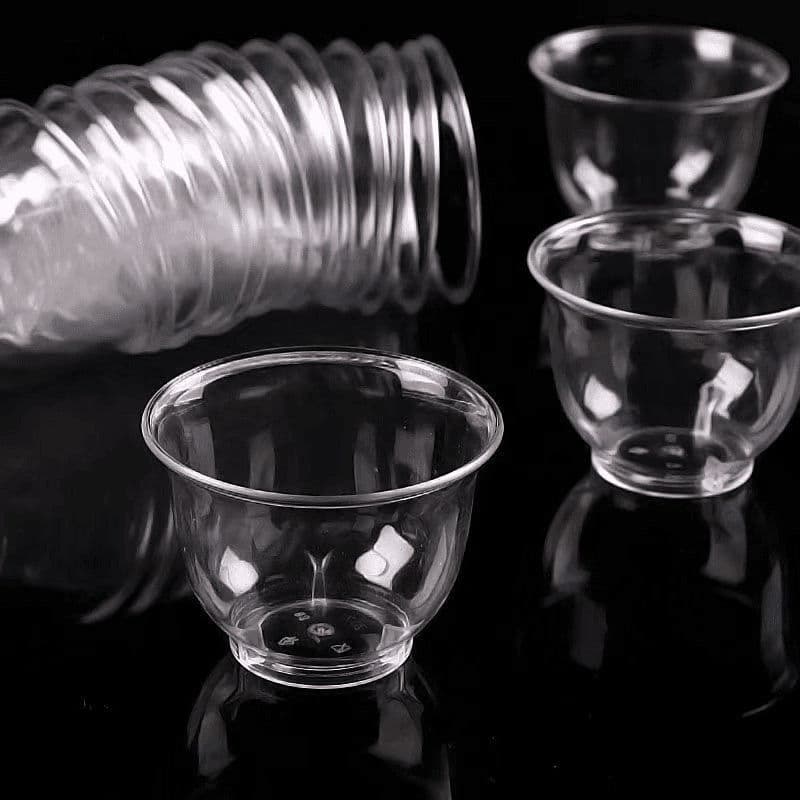 Disposable Gongfu Teacup Thickened High Temperature Resistant Crystal Cup Office Hospitality Cup Tasting Cup Commercial Hard Plastic