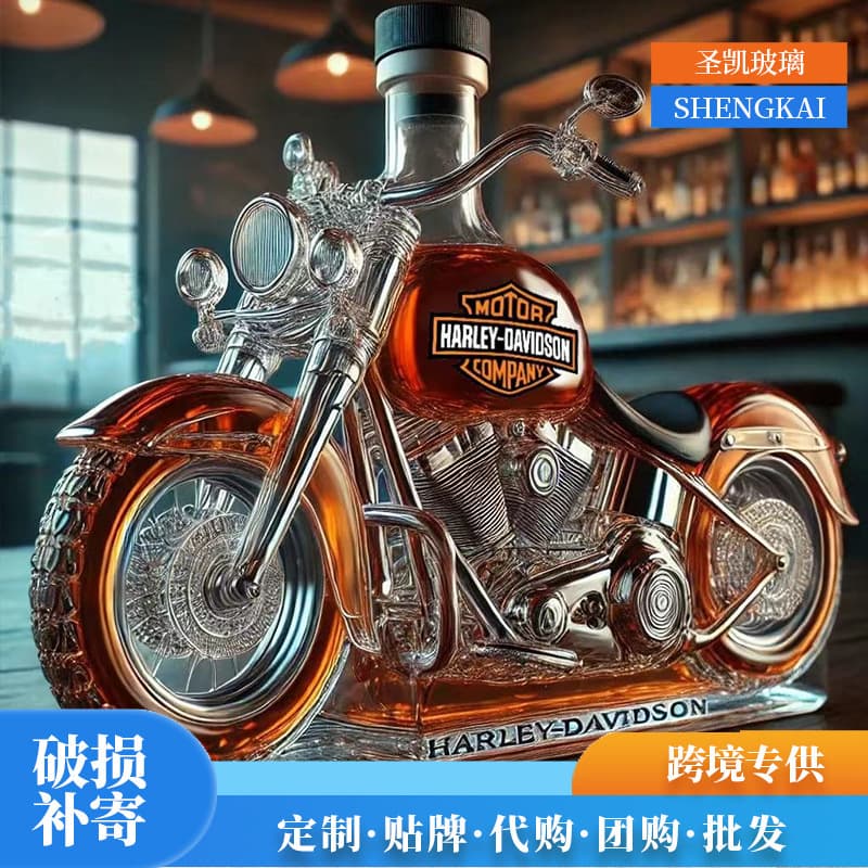 High Borosilicate Whiskey Bottle Glass Sealed Infusion Jar Home Infusion Bottle Motorcycle Style Glass Liquor Bottle Cross-Border