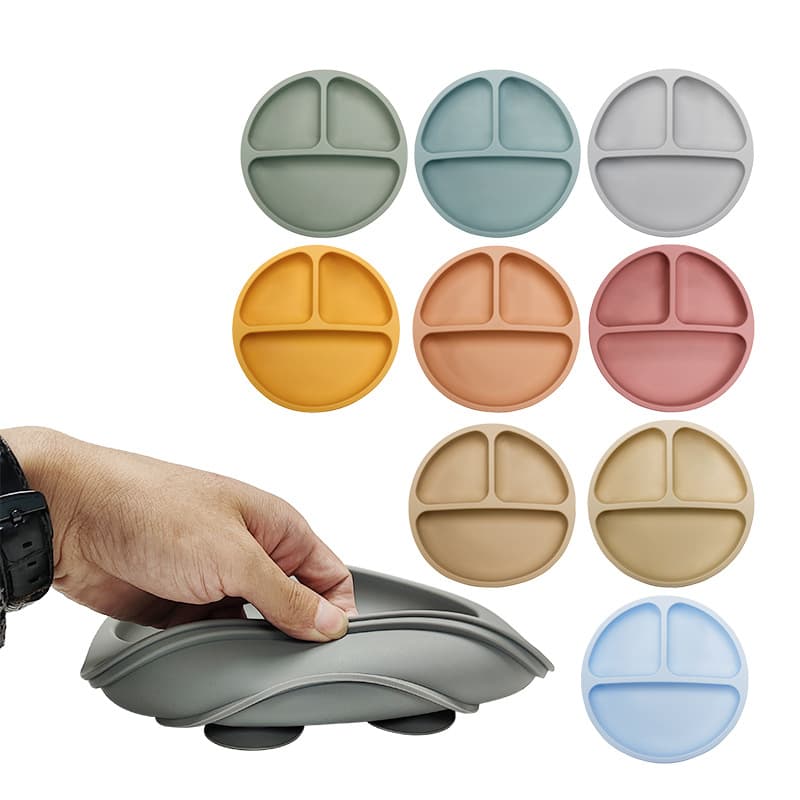Food Grade Silicone Baby Feeding Utensils Suction Bowl Heat Resistant Durable Infant Supplementary Food Dish for Children