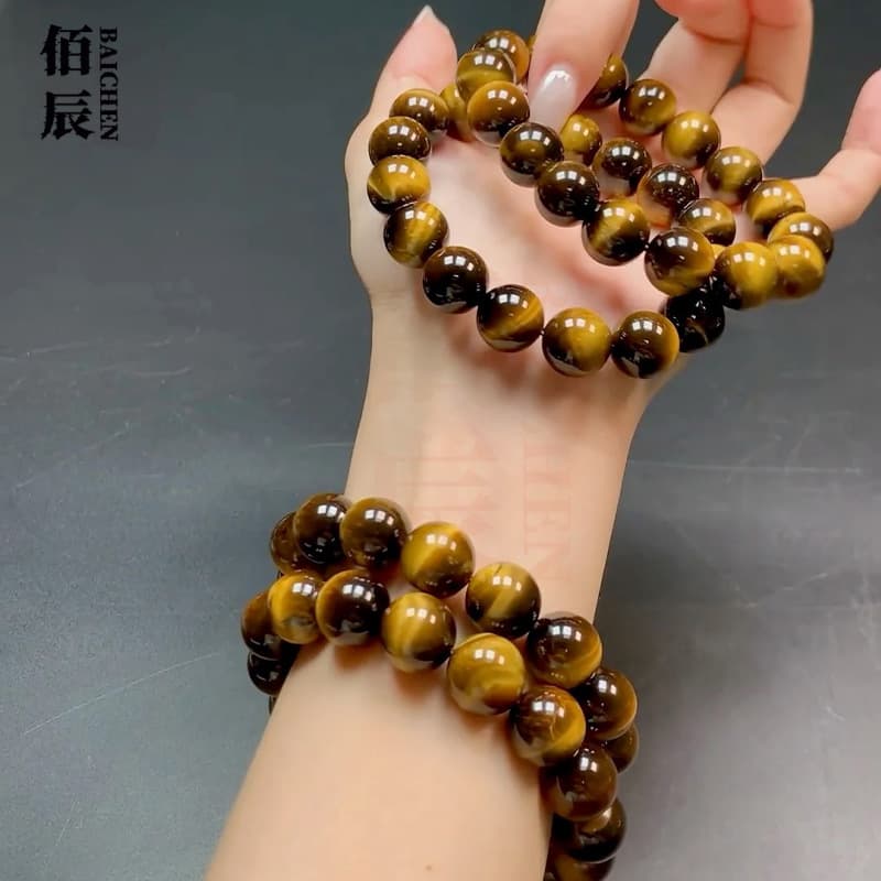 Natural tiger eye stone single circle bead bracelet bracelet for men and women tiger peak pattern wasp pattern tiger eye bracelet manufacturer wholesale