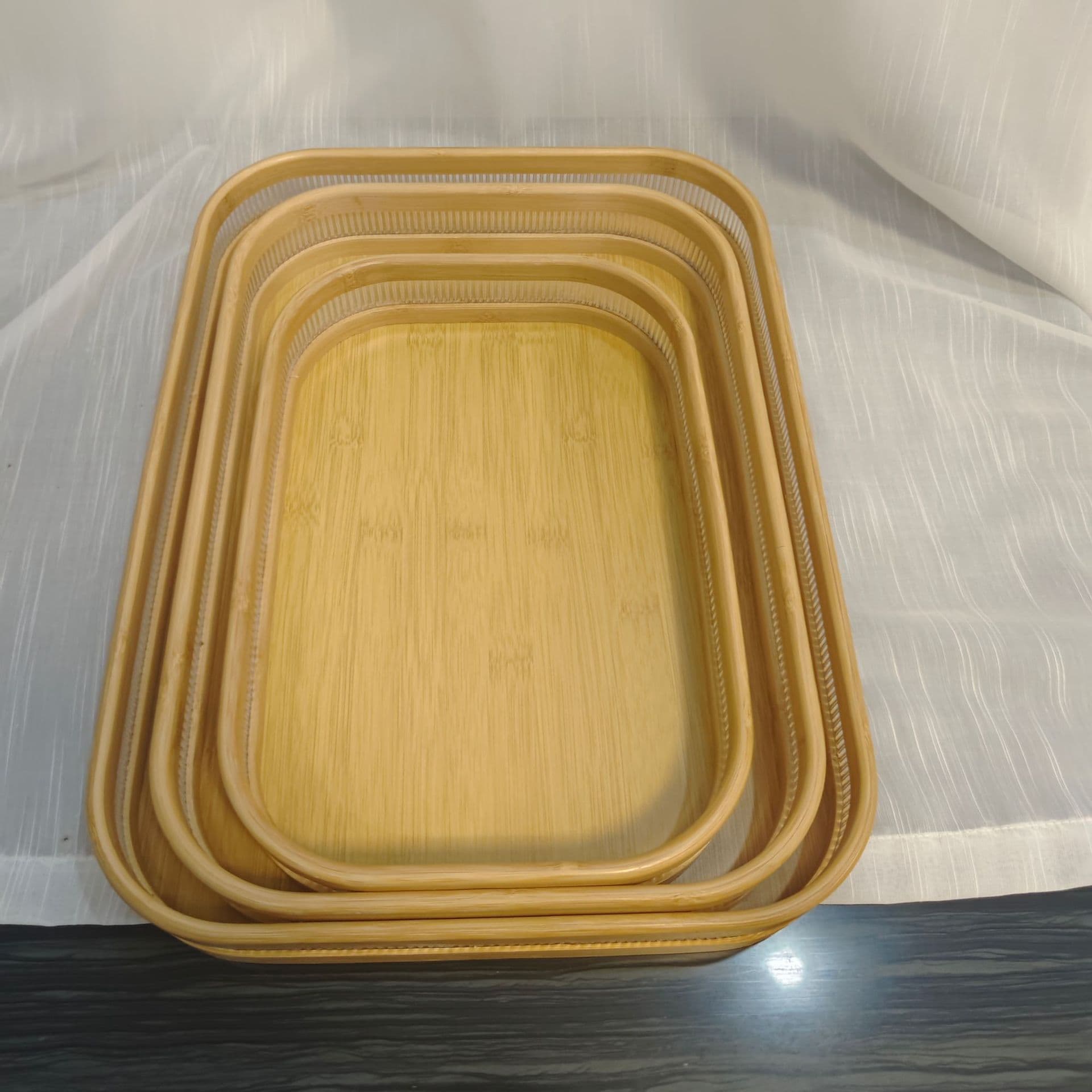 New Stylish High-Quality Glass Water Cup with Bamboo Tray for Home Use, Breakfast Oatmeal Milk Cup Storage Tray, Light Luxury