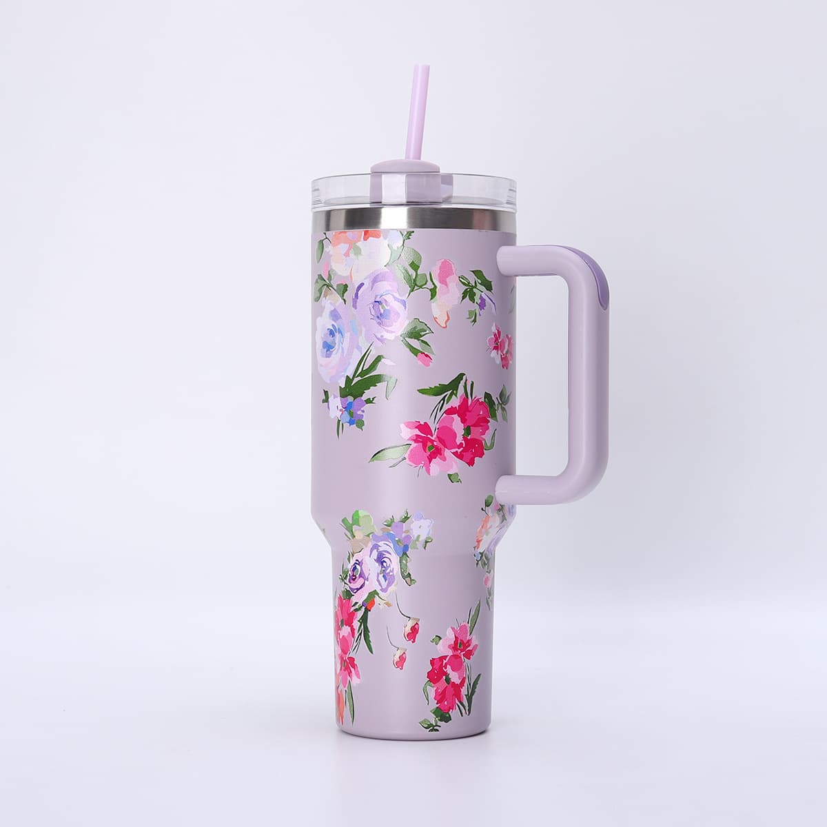Cross-border High Appearance 40oz Tumbler Large Capacity Insulated Cup 304 Stainless Steel Straw Car Cup Wholesale