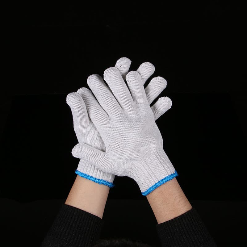 Factory Premium Wool Work Gloves for Labor, Breathable, Durable, Cotton White Gloves for Construction and Handling