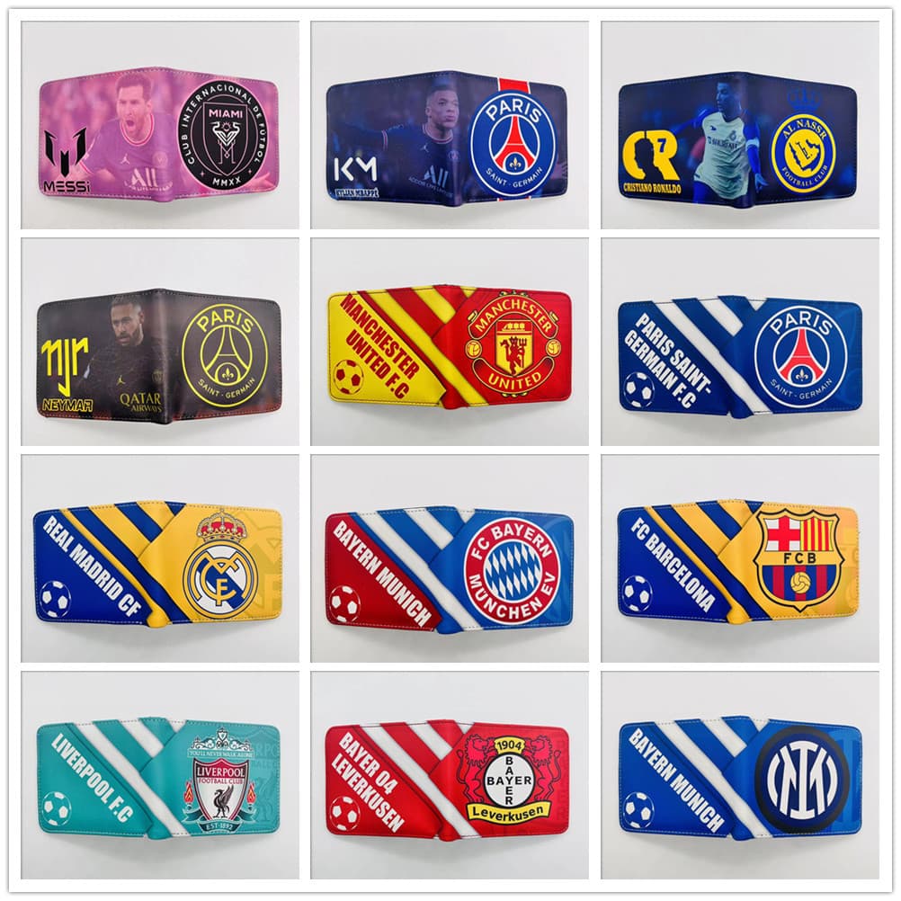 Soccer Basketball Fan Wallet Club Crest Logo Bi-fold Student Men Women PU Short Coin Purse Leather Wallet