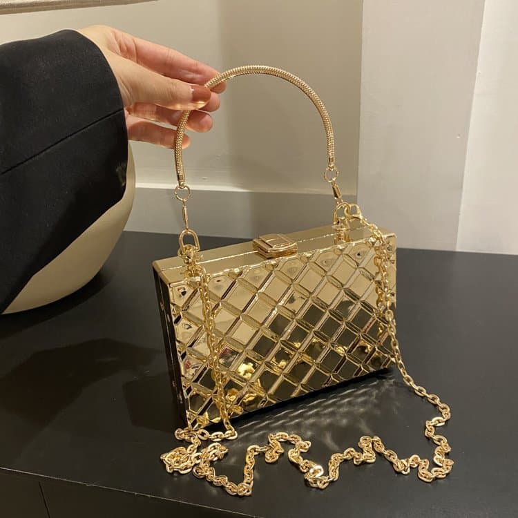 Cross-border box bag Europe and America 2025 diamond small square bag shoulder crossbody chain one piece drop shipping 2025 new style