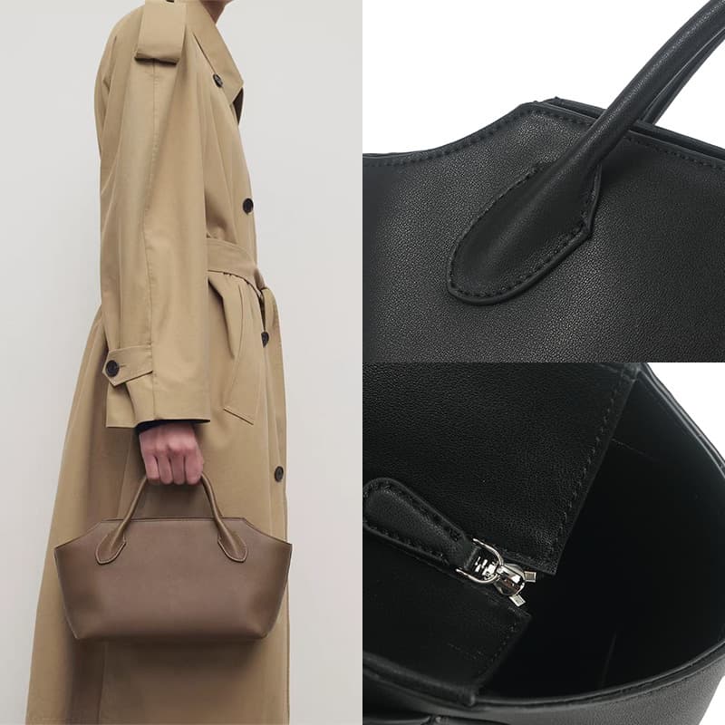 TR New Terrasse Bauletto Calfskin Premium Minimalist Handbag Short Handle Versatile Commuter Bag