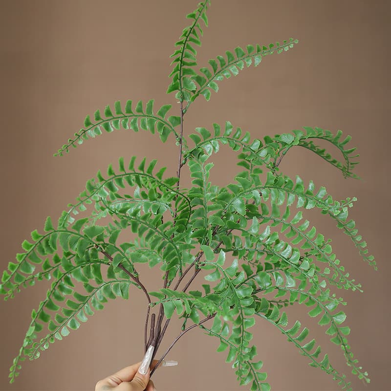 High-Quality Artificial Miniature Fern Boston Fern Leaf Outdoor Tropical Garden Background Wall Decoration DIY Material Wholesale