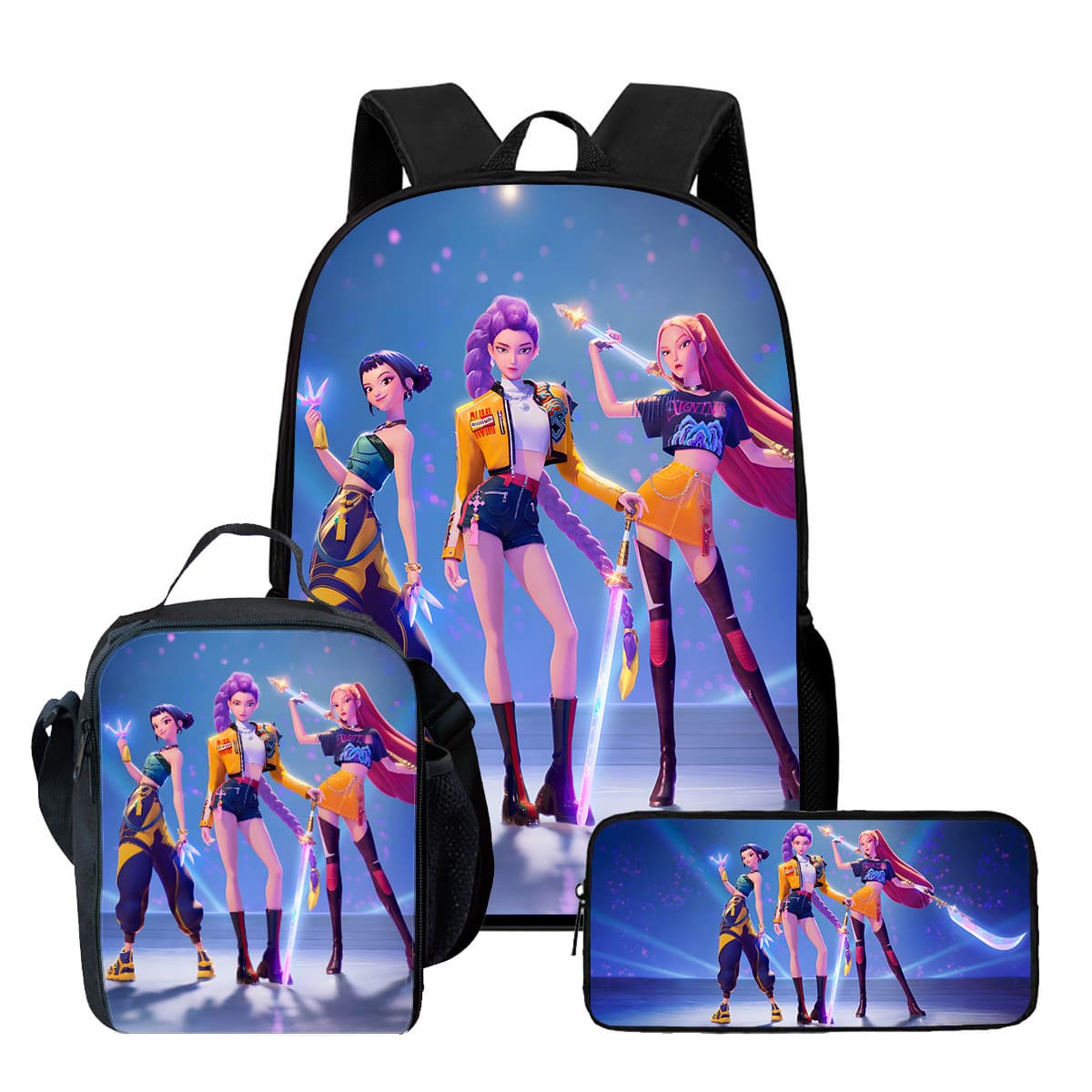 Witch Hunter Backpack Lunch Bag Pencil Case Student Backpack Cartoon Children's Backpack 3-Piece Set