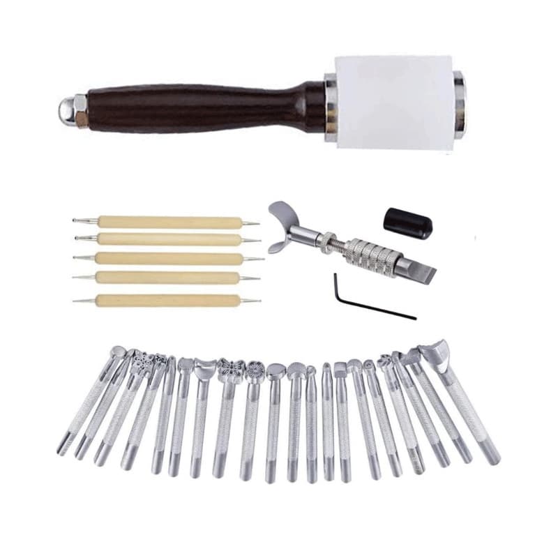 Leather Tool Kit Leather Craft Set Groover Stitching Chisel Leather Art Combination 110 Pieces
