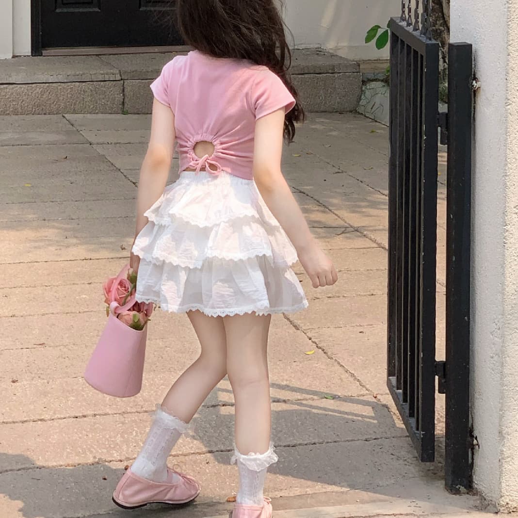 Girls skirt summer Korean ballet style cake skirt sweet short skirt princess skirt lace tutu skirt cross-border batch