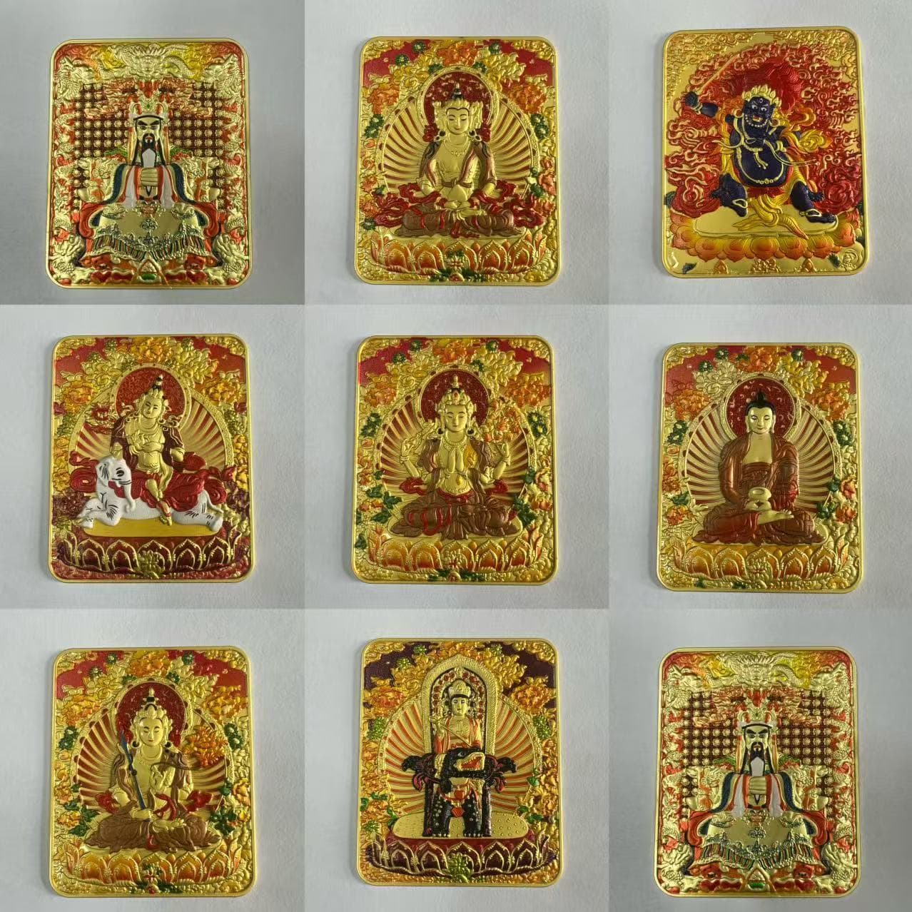 Shopkeeper Recommended Relief 3D Dragon Fifth Master Gilded Thangka Painting Core Eight Great Protectors Personal Portable Amulet Pendant