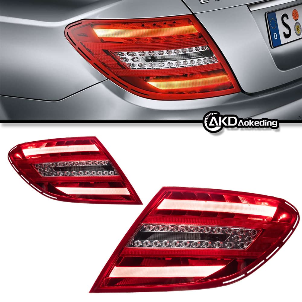 Specifically for 07-13 Mercedes C-Class W204 Tail Light Assembly Old to New Model LED Brake Light OEM Style