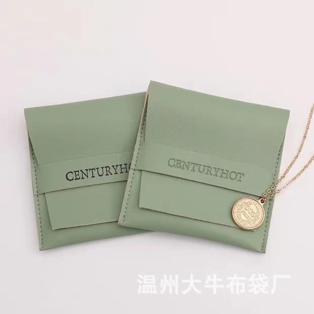 Factory custom PU microfiber envelope bag for storing various jewelry, necklaces, cosmetics, makeup brushes, with logo printing option