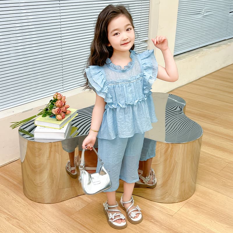 Girls suit summer 2026 new fashionable children's super good-looking summer clothes baby summer beautiful two-piece set