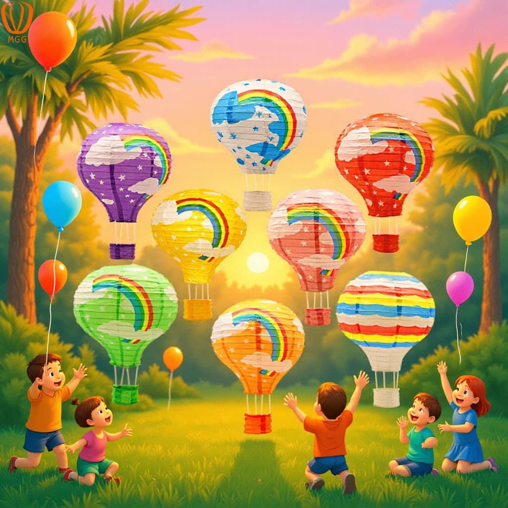 Wholesale Spring Festival handmade hot air balloon lanterns pendants wedding bars shopping malls kindergarten corridor decorative paper lanterns