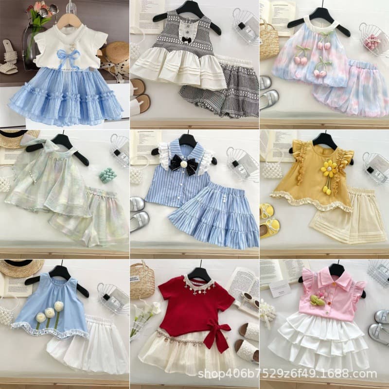 Girls Summer Suit 26 Children's Western Style Two-Piece Set