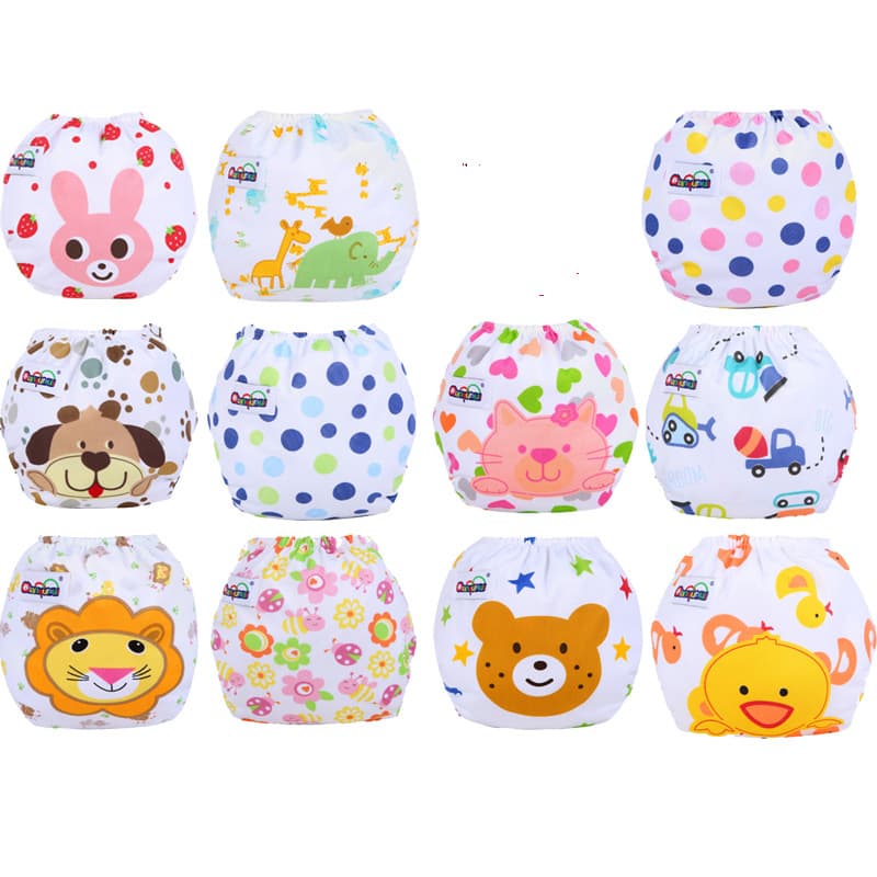 Baby Diaper Pants Newborn Cloth Diaper Pants Baby Training Pants Waterproof Leak-Proof Diaper Pants Boys Girls Printed Diaper Pants