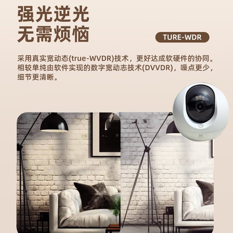 C6C Ultra HD 4K Smart Home Indoor 360° Panoramic Rotating Camera (Cross-Border Version)