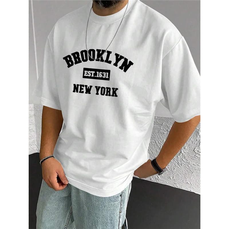 Men's Crewneck Casual Short Sleeve T-Shirt, Suitable For