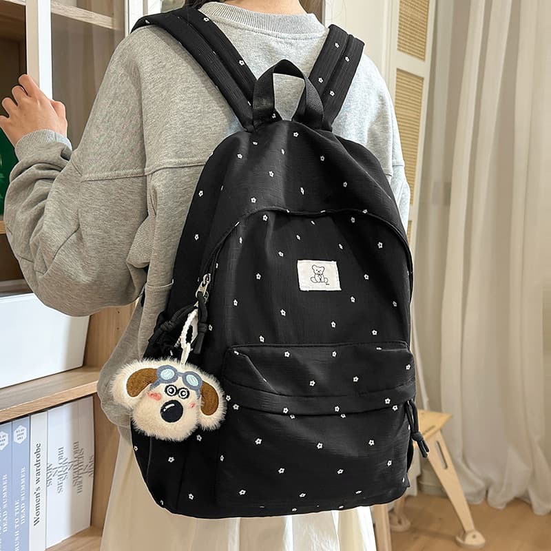 2025 Fashion Polka Dot High Appearance School Bag for Women Niche Lightweight Travel Backpack Middle School High School Girls Double Shoulder Bag