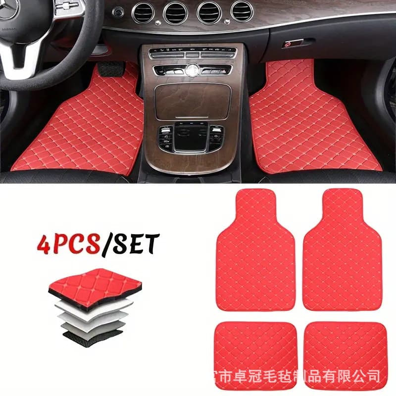 5-Piece Car Floor Mats Universal PVC Leather Carpet Floor Mats for Cross-Border E-commerce Temu Amazon Shein