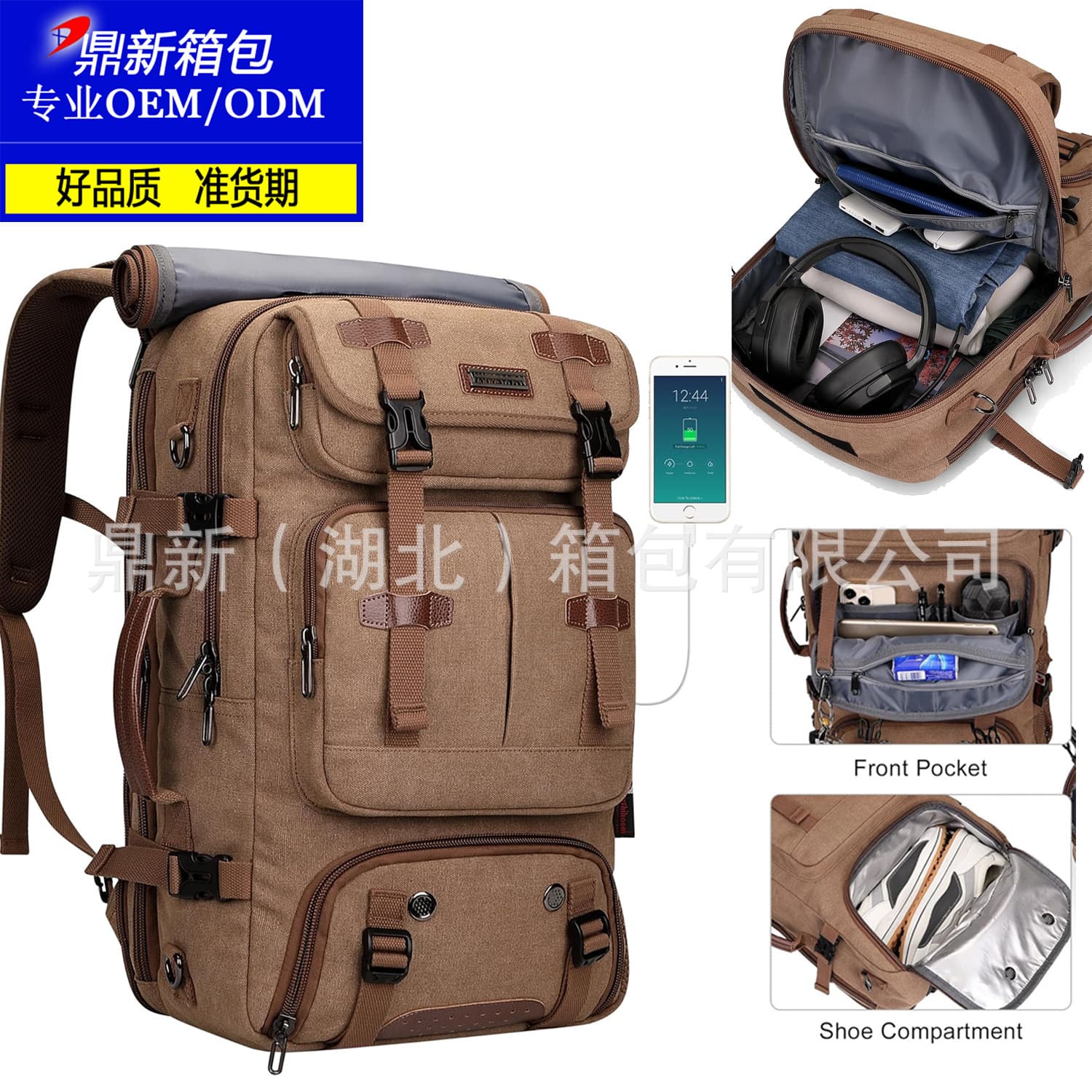 Custom Professional Large Capacity Travel Bag Men's Luggage Double Shoulder Travel Backpack with Wet and Dry Separation