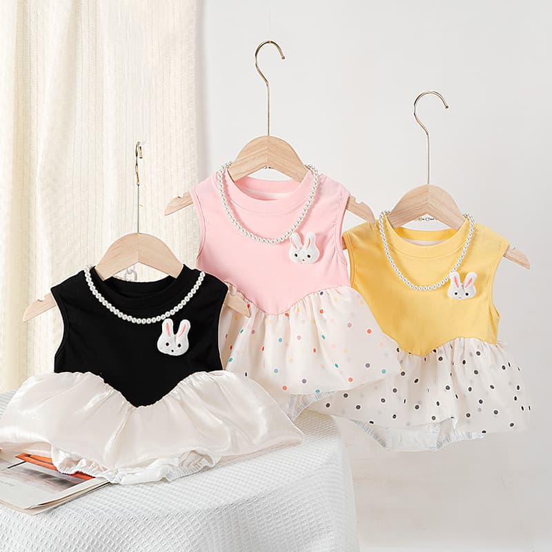 New baby girl summer outfit super sweet suit infant summer super cute cute broad shoulder bag fart princess cake dress