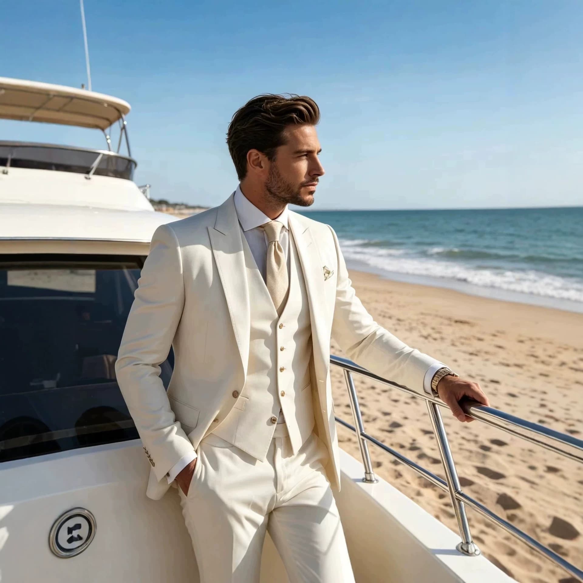 Three-piece business British style casual foreign trade cross-border men's suit suit best man host high-end dress