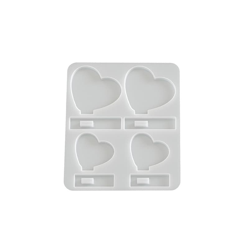 DIY Resin Mold 4-Heart Photo Frame Heart-Shaped Display Stand Resin Silicone Mold