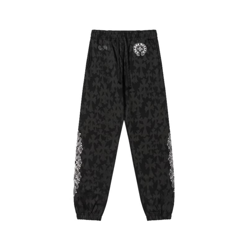 New Autumn/Winter Croxx High-Quality Heavyweight Cross Motif Textured Sweatpants, Pure Cotton Terry Cloth Joggers for Men and Women