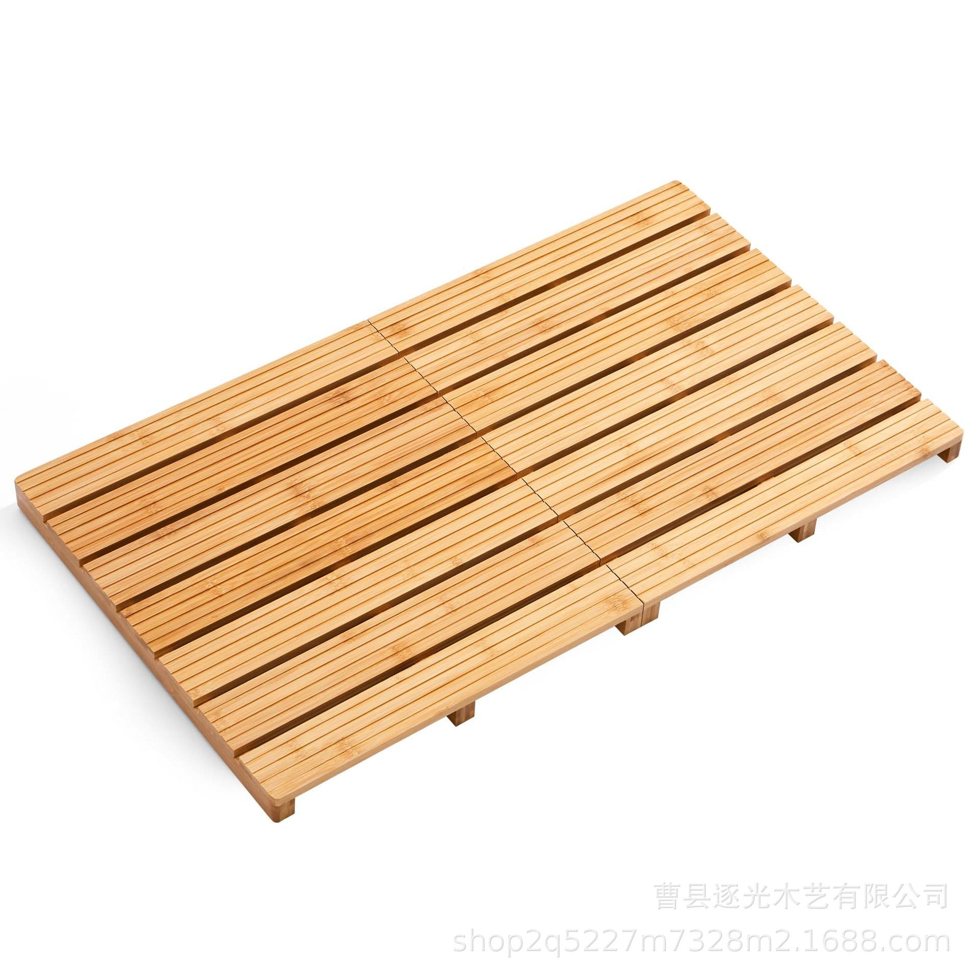 Solid Wood Foldable Bath Mat, Non-Slip Bamboo Shower Mat for Bathroom, Foot Rest Pad