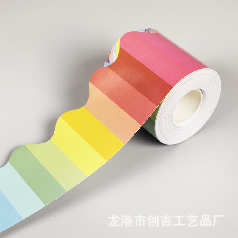 Bulletin Board Border Decorative Paper Cross-Border Blackboard Border Paper Glitter Paper Roll Label Classroom Decoration Sticker