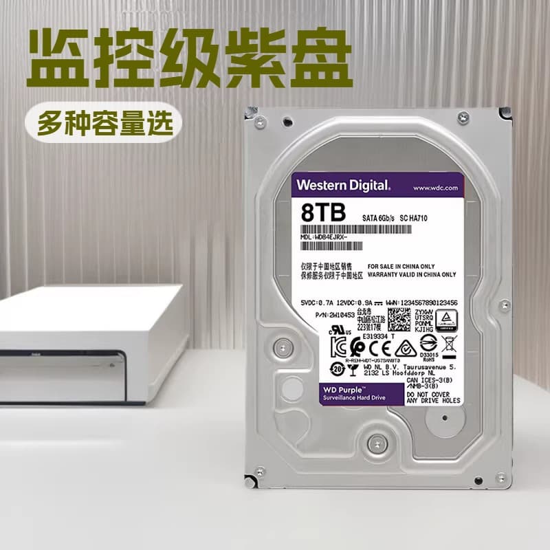 Original (W&D) Purple Surveillance Hard Drive for DVR/NVR Video Recording, Desktop PC
