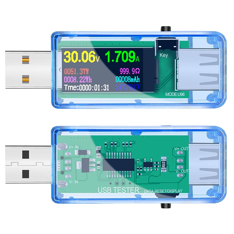 U96 Phone Charger USB Detector DC Voltmeter Ammeter Power Bank Capacity Tester