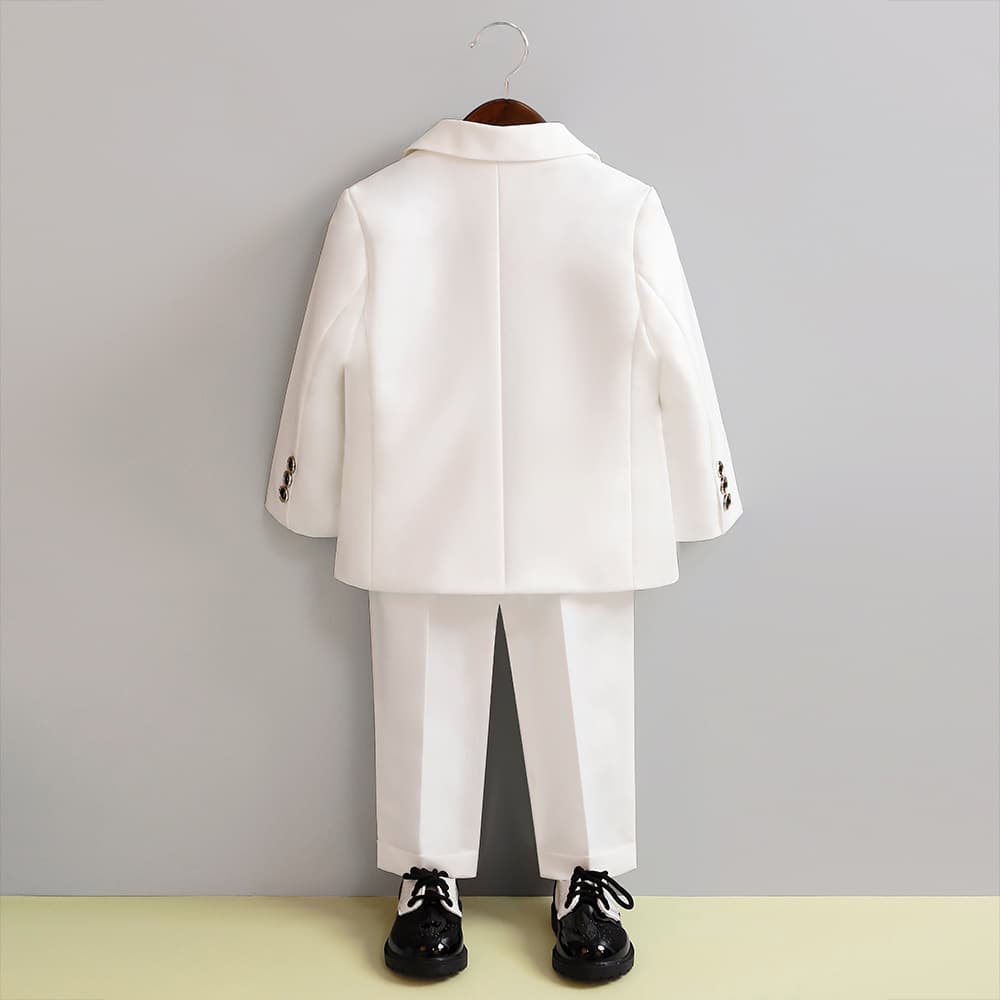 Children's Tuxedo Suit Set for Autumn and Winter, Wedding Flower Boy Performance Outfit, British Style Baby Birthday Party Suit