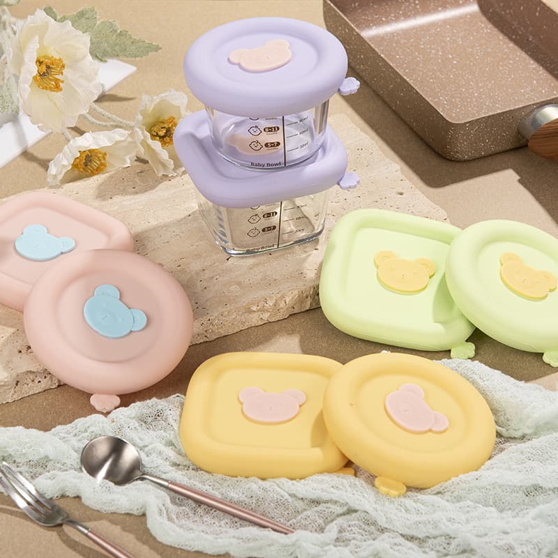 Children's complementary food box, complementary food bowl, high temperature resistant glass, steamable custard bowl for babies, microwaveable, frozen and fresh-keeping