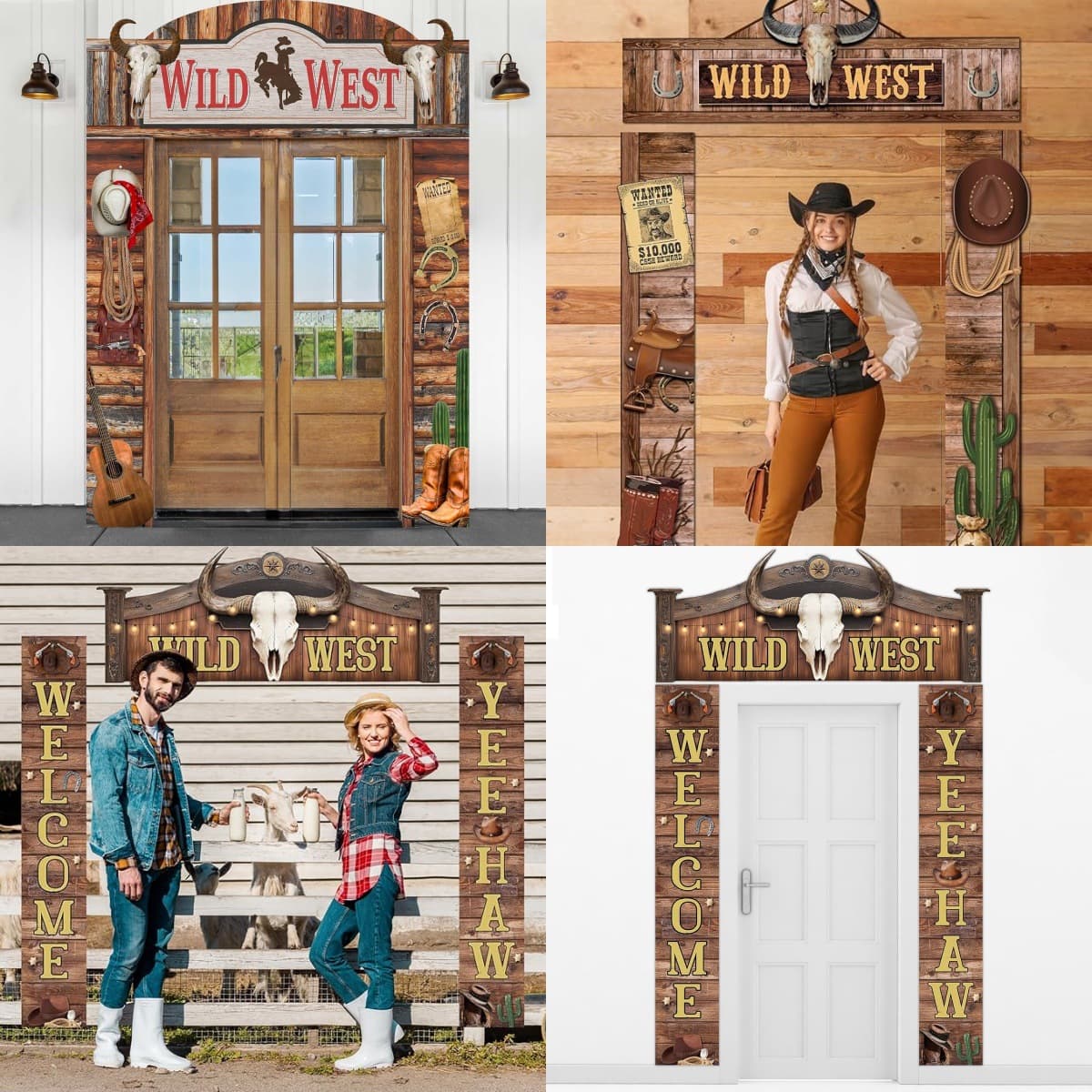 Cross-border Amazon Extra Large Cowboy Photo Frame Backdrop Western Cowboy Theme Cowboy Birthday Party Decoration