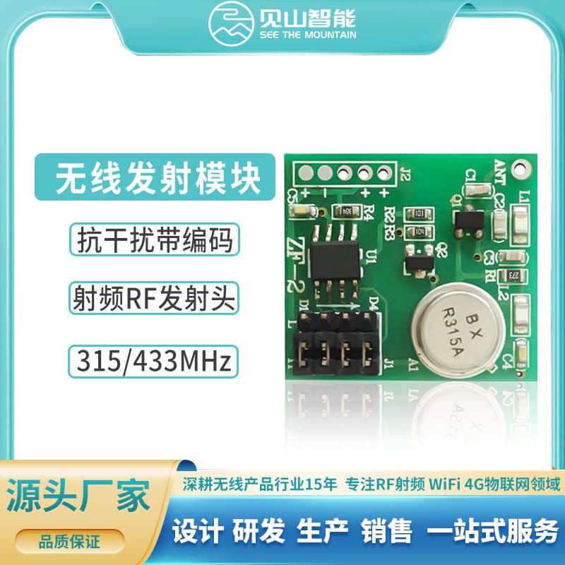 Anti-Interference Encoded EV1527 RF Transmitter Head 100m 315MHz Learning Code 433MHz Wireless Transmitter Module