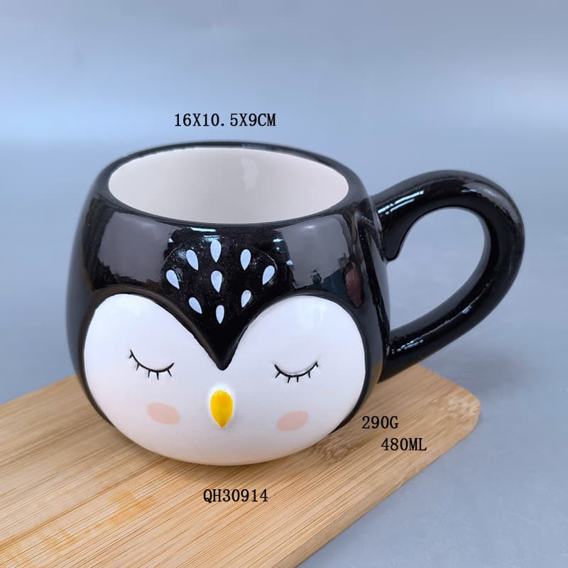 Cartoon Cow Ceramic Mug Cute Gift Creative Animal Drinking Mug High Appearance White Cloud Clay Mug