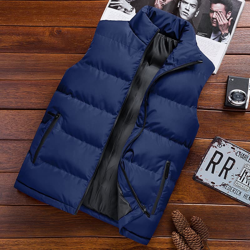 New men's casual cotton vest, autumn and winter style, youth trendy sleeveless cotton vest jacket.
