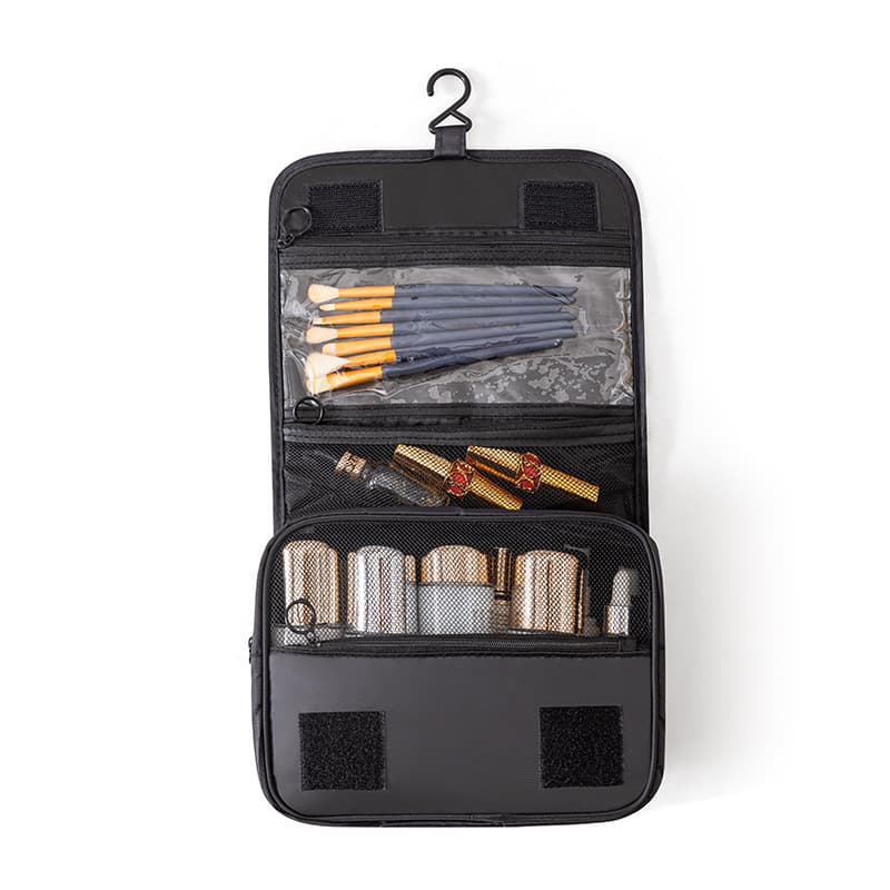 Twill Korean-style Travel Toiletry Bag Cosmetic Bag with Hook, Multifunctional Versatile Large Capacity Wet-Dry Separation Storage Bag