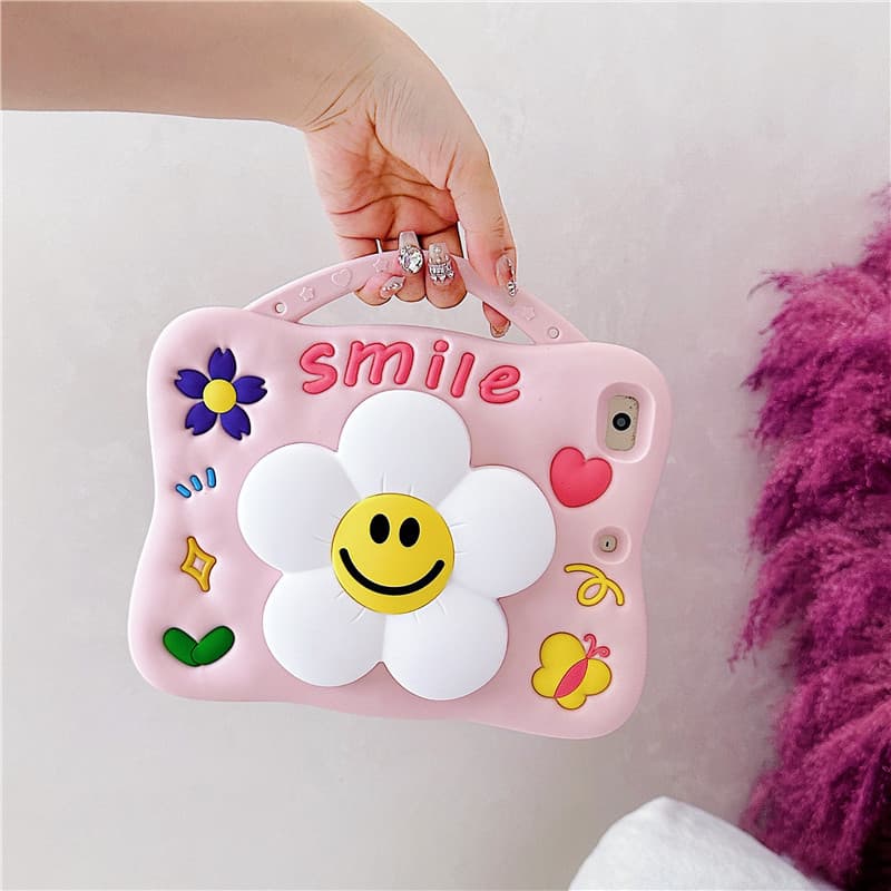 3D Sunflower iPad 7/8/9 Gen with Pencil Holder Flat Case Hidden Stand Compatible with iPad Air 4/5/6