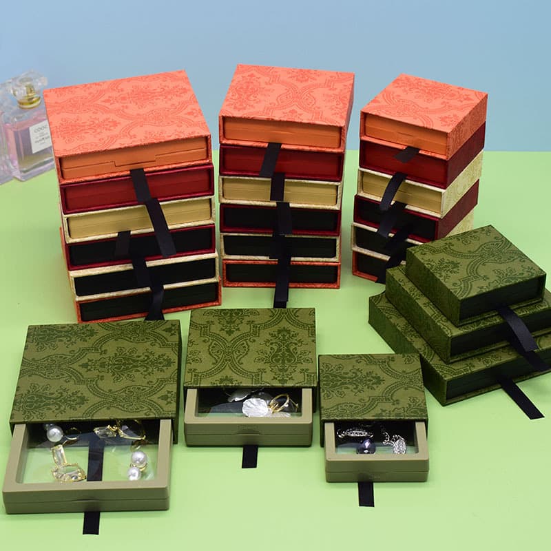 New Live Streaming Jewelry Anti-Oxidation Film PE Suspension Box Gucci Pattern Wearable Nail Packaging Box with Custom Logo