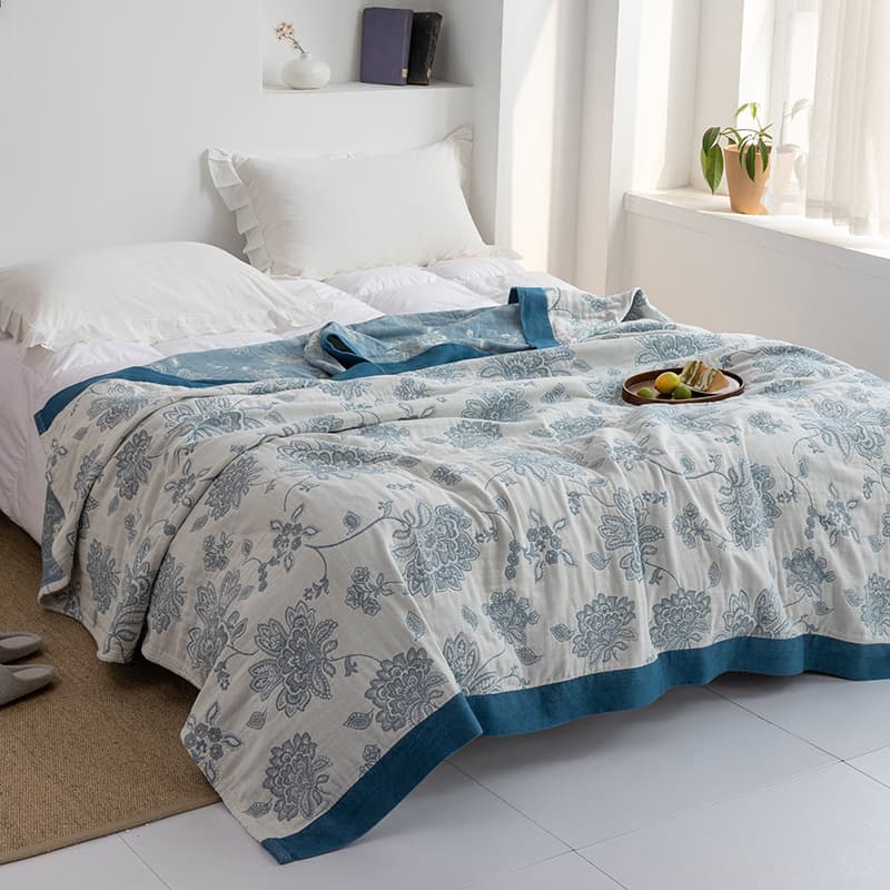 Five-layer pure cotton gauze towel quilt, cotton towel blanket, air-conditioned quilt, double summer cool quilt, adult cover blanket, thin quilt