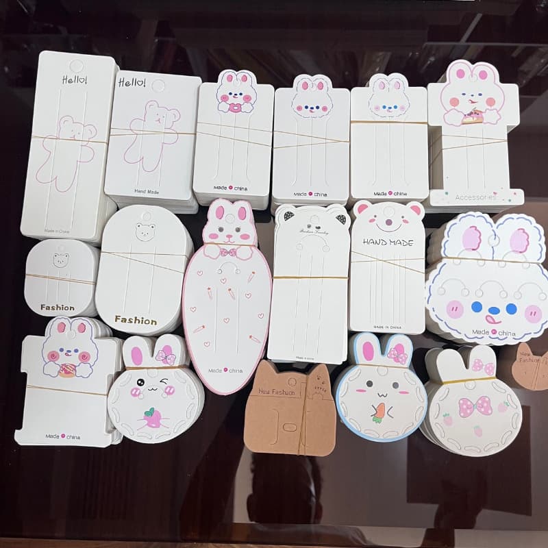 One Hundred Pieces! Manufacturer DIY Hair Accessory Cardstock, Jewelry Packaging, Hairpin Cardstock, Cloud Style Hair Tag Paper, Kraft Paper