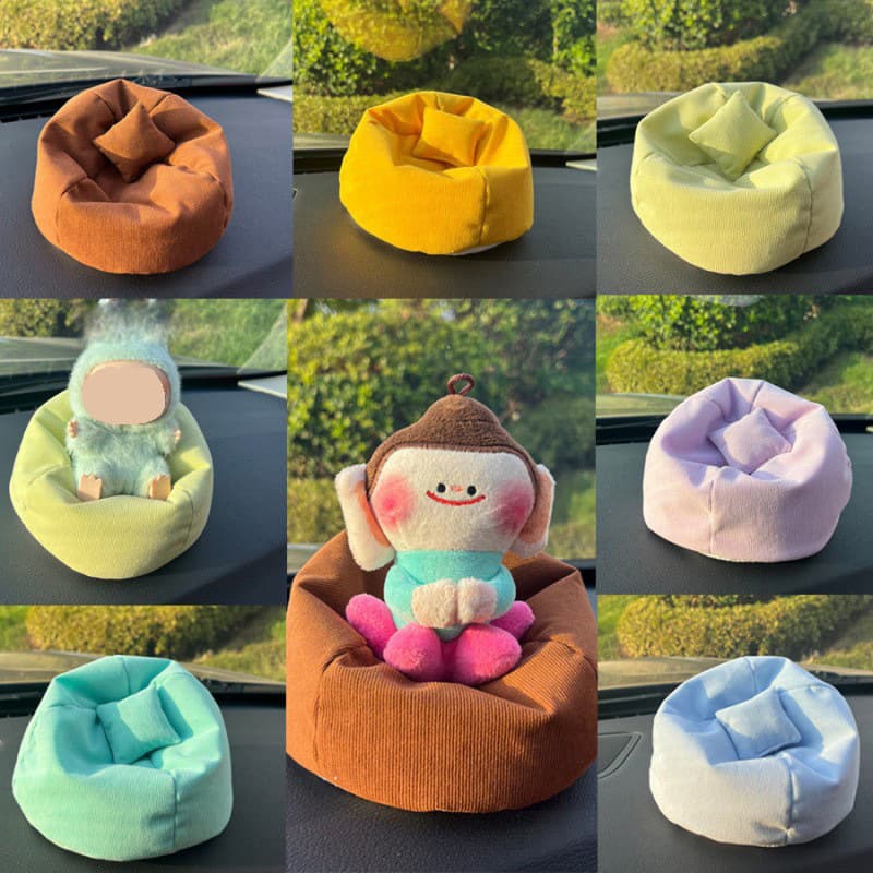 Simple and Cute Fun Car Toy Set for Labubu, Lazy Sofa Doll Plush