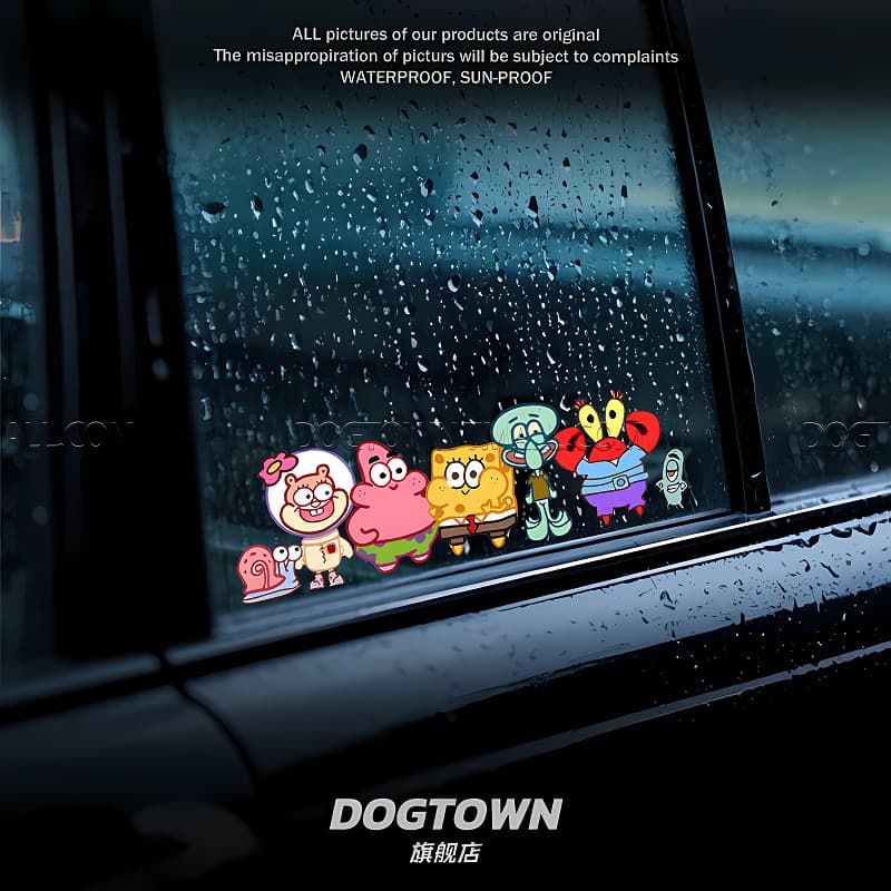 SpongeBob Family Motorcycle Car Sticker Window Body Scratch Cover Decoration Decal