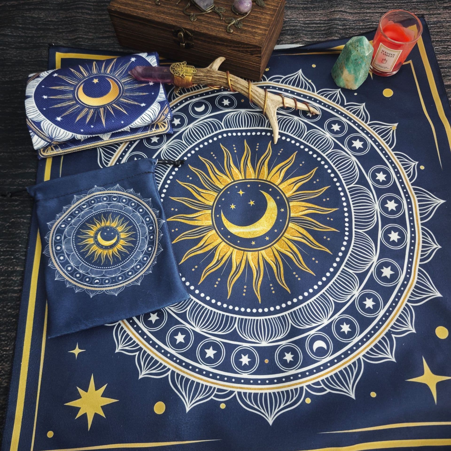 Tarot Tablecloth Halloween Mandala Series Exquisite Tarot Tablecloth Cloth Bag Cover
