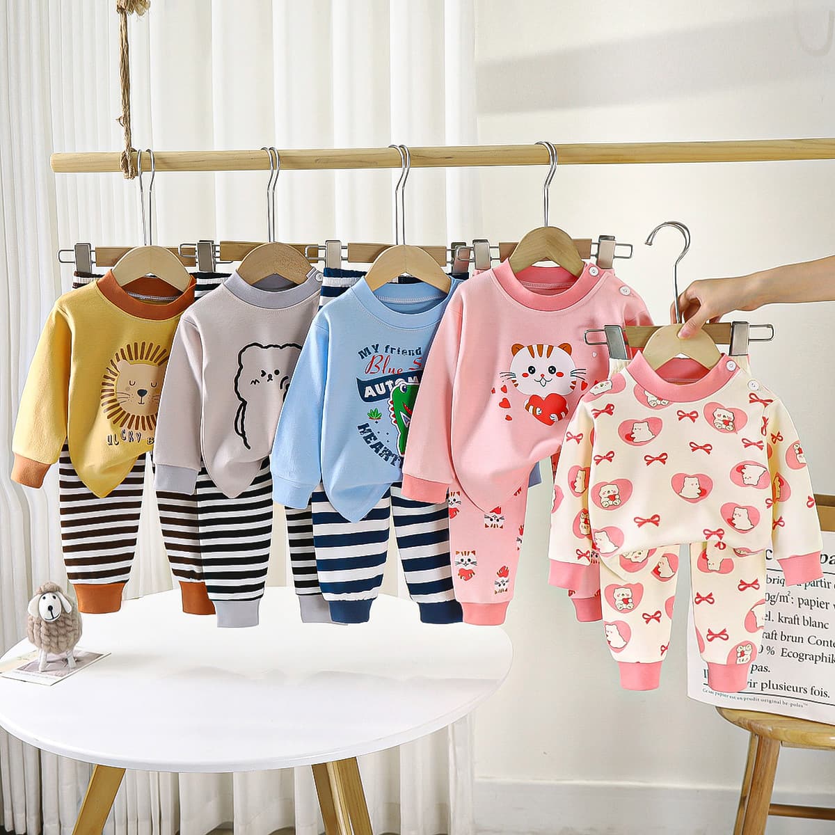 Children's Autumn and Winter Thermal Underwear Set Pure Cotton 2025 New Style Boys and Girls Inner Wear Baby Home Wear Wholesale